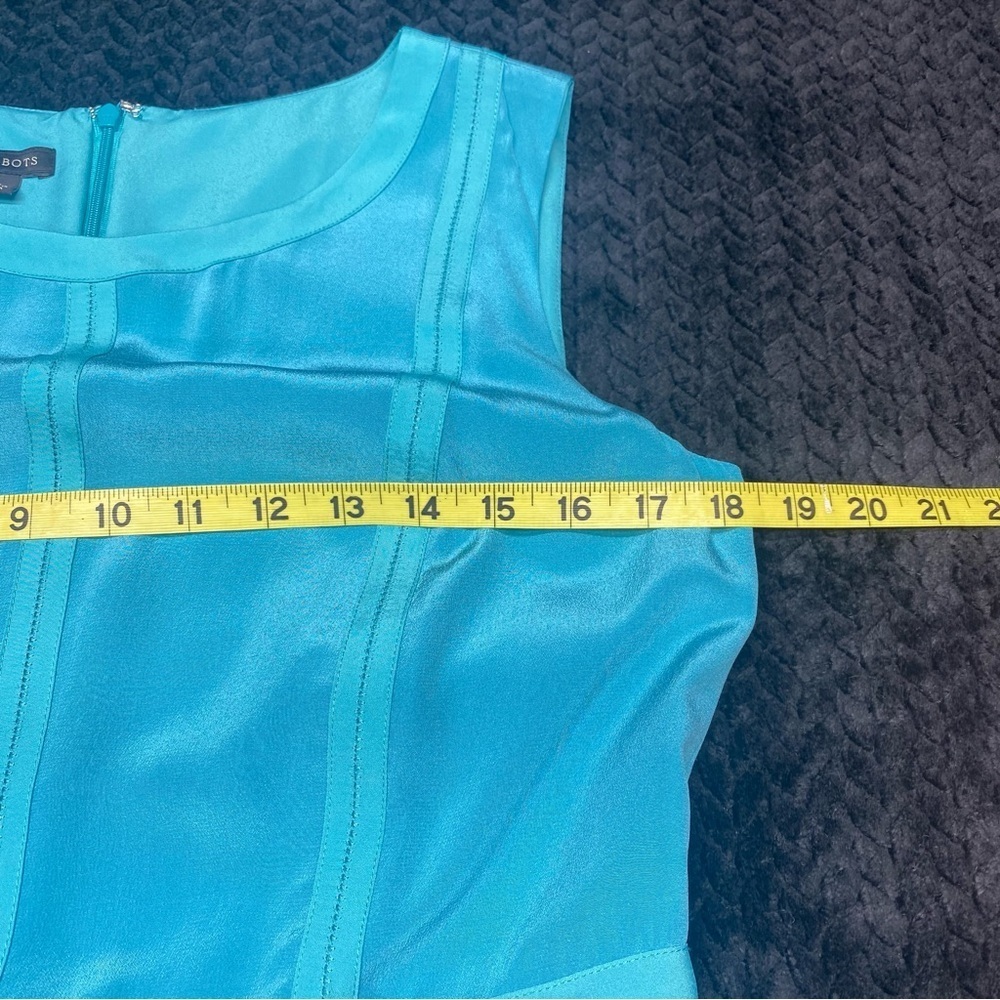Talbots Silk Dress Women’s 6 Aqua Knee Length Back Zipper Lined LUXURY - Picture 6 of 12